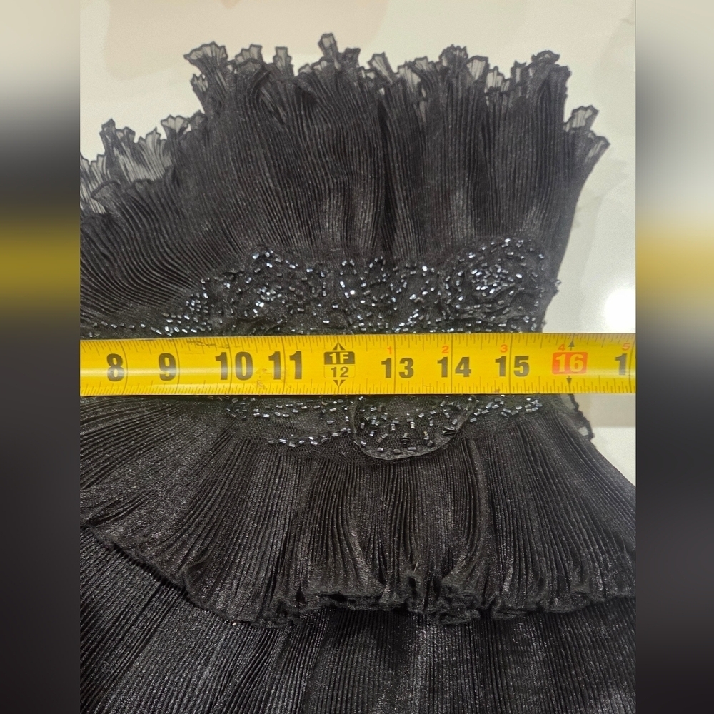 Jovani New York Elegant Strapless Black Ruffle Dress Evening Size 14.SMALL - Picture 12 of 17